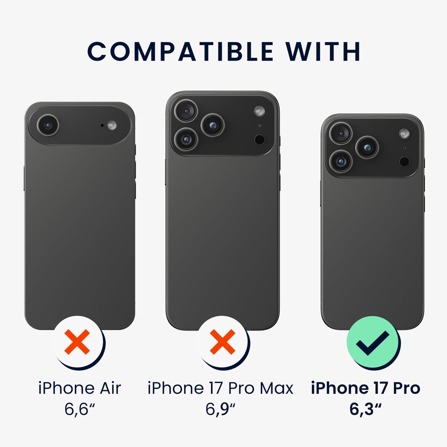 kalibri Hülle kompatibel mit Apple iPhone 17 Pro Case - Handyhülle mit 2x Glas Schutz Folie - Cover Handyhülle