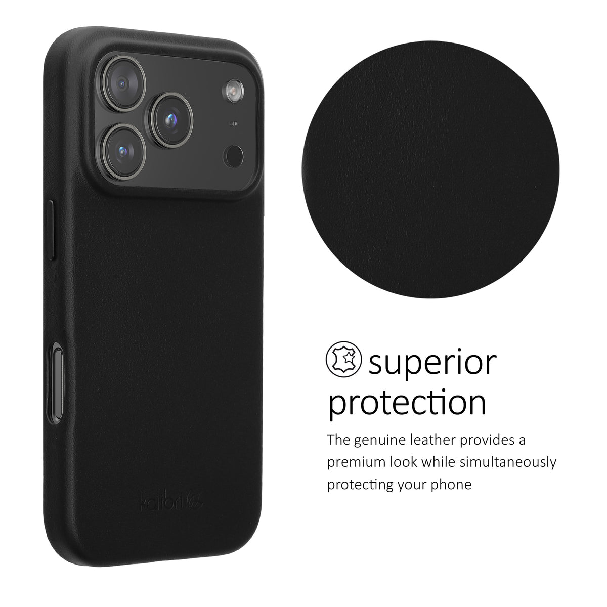 iPhone 18 Pro / iPhone 17 Pro Echtleder Handyhülle Hardcase