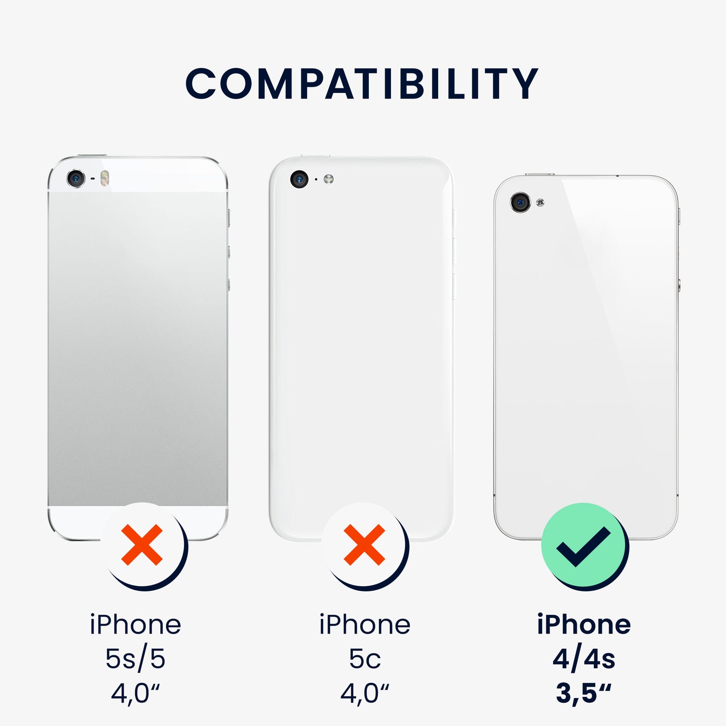 kwmobile Hülle kompatibel mit Apple iPhone 4 / 4S Hülle - Cover geeignet für kabelloses Laden