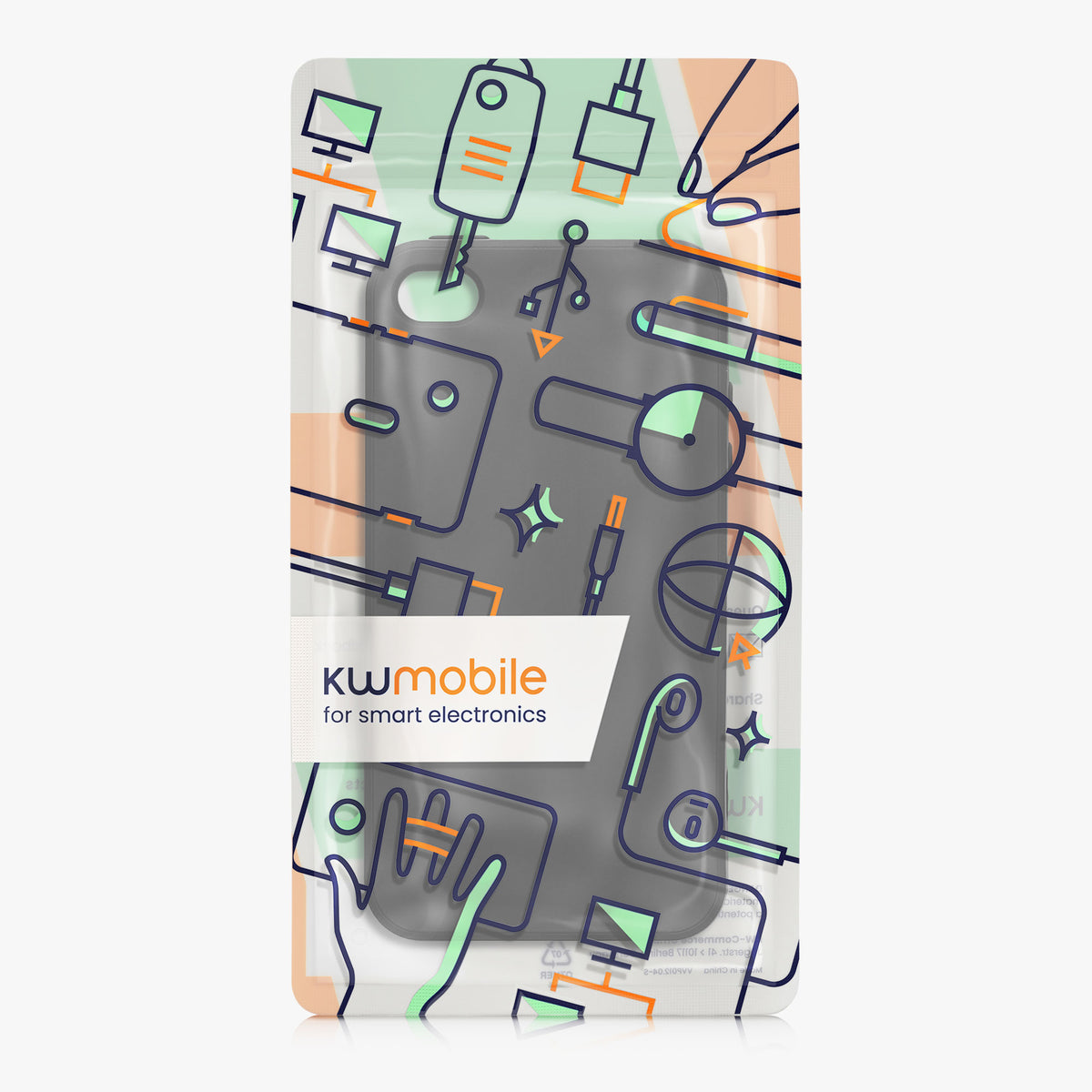 kwmobile Hülle kompatibel mit Apple iPhone 4 / 4S Hülle - Cover geeignet für kabelloses Laden