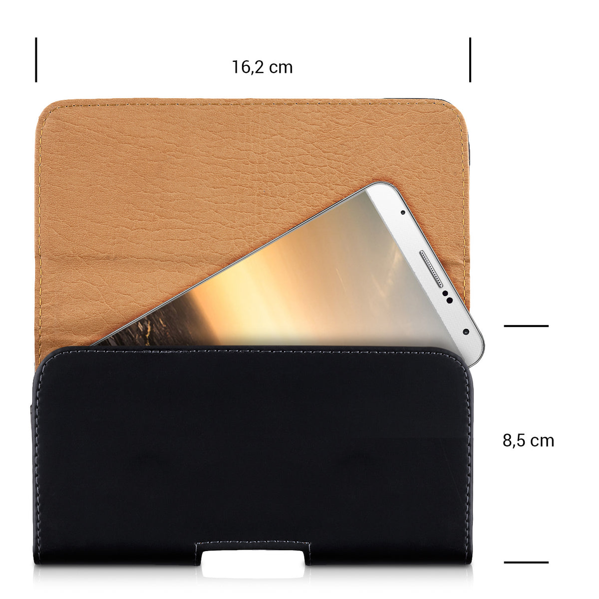 kwmobile Gürteltasche Hülle für Handys mit Gürtelclip - 16,2 x 8,5 cm Gürtel Case mit Gürtelschlaufe