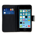 kwmobile Wallet Case Hülle kompatibel mit Apple iPhone SE (1.Gen 2016) / iPhone 5 / iPhone 5S - Cover Flip Tasche mit Kartenfach
