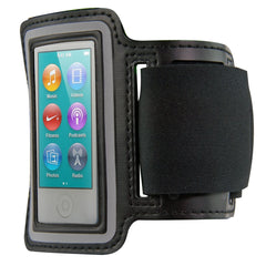 kwmobile Sport Armband kompatibel mit Apple iPod Nano 7 - mit Schlüsselfach - Sport Armtasche 19 - 35 cm Innenmaße - Schwarz Schwarz  
