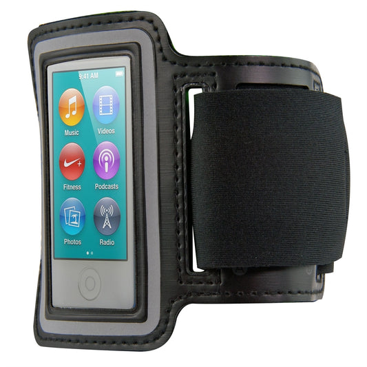 kwmobile Sport Armband kompatibel mit Apple iPod Nano 7 - mit Schlüsselfach - Sport Armtasche 19 - 35 cm Innenmaße - Schwarz Schwarz  