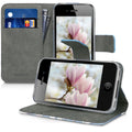 kwmobile Wallet Case kompatibel mit Apple iPhone 4 / 4S Hülle - Cover mit Ständer und Kartenfächern
