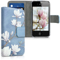 kwmobile Wallet Case kompatibel mit Apple iPhone 4 / 4S Hülle - Cover mit Ständer und Kartenfächern