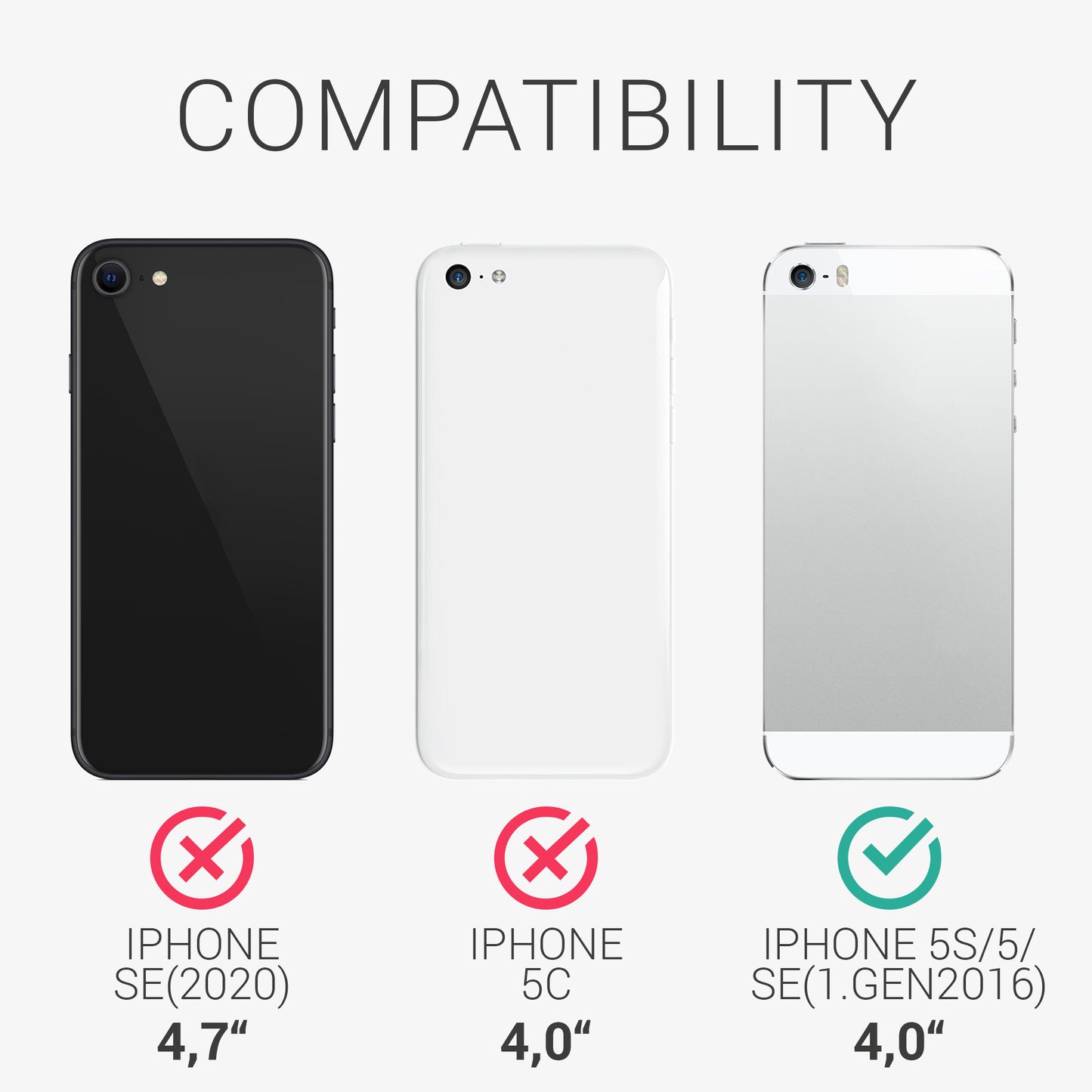 kwmobile Hülle kompatibel mit Apple iPhone SE (1.Gen 2016) / iPhone 5 / iPhone 5S - Handy Schutzhülle - Flip Cover Case