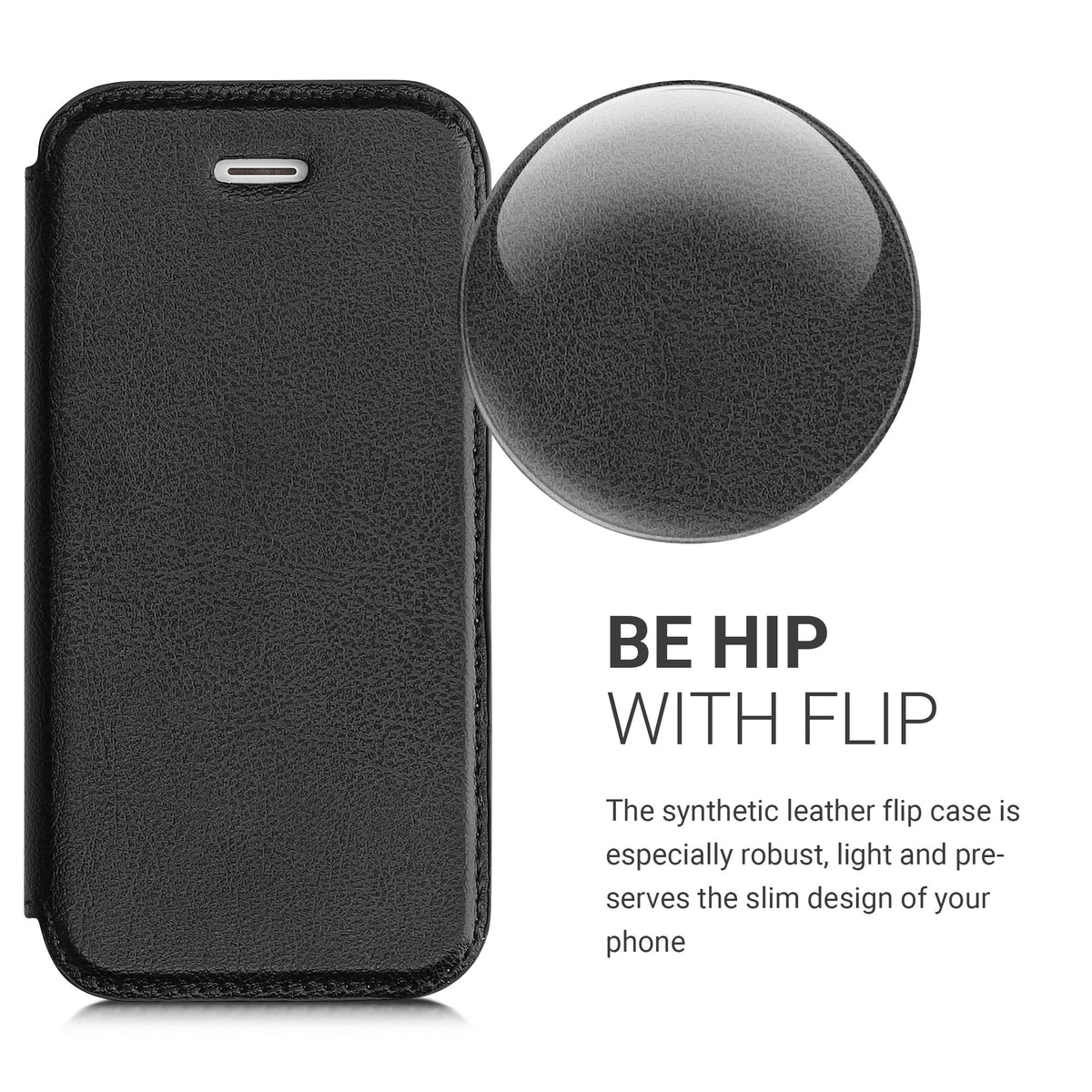 kwmobile Hülle kompatibel mit Apple iPhone SE (1.Gen 2016) / iPhone 5 / iPhone 5S - Handy Schutzhülle - Flip Cover Case