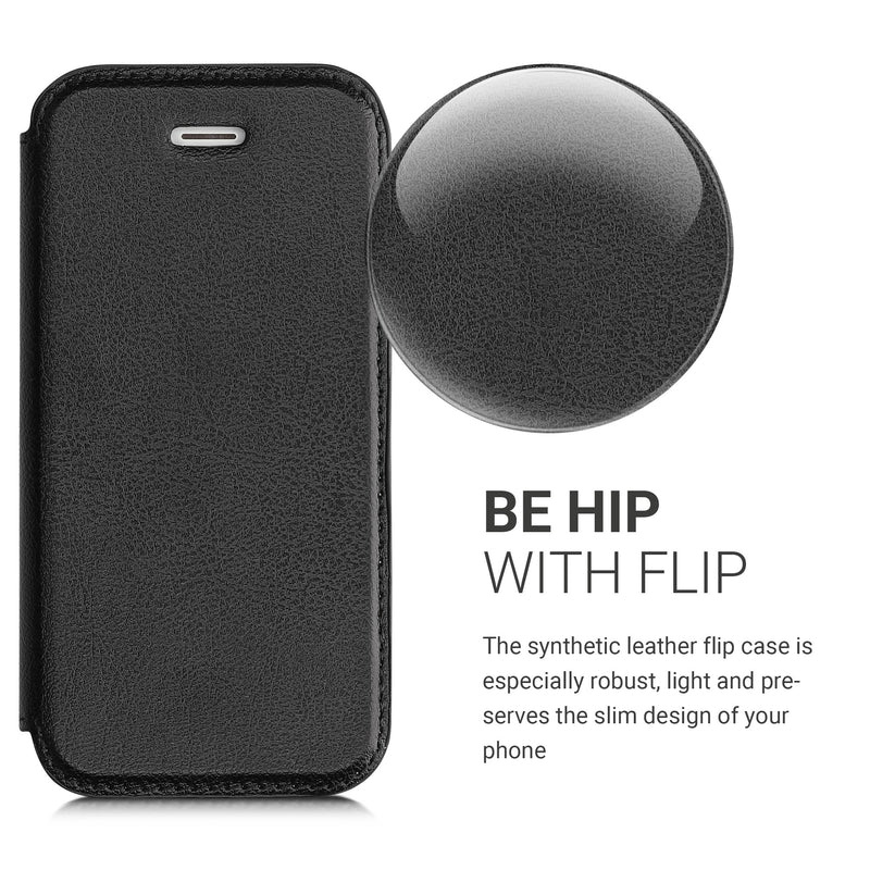 kwmobile Hülle kompatibel mit Apple iPhone SE (1.Gen 2016) / iPhone 5 / iPhone 5S - Handy Schutzhülle - Flip Cover Case