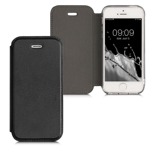 kwmobile Hülle kompatibel mit Apple iPhone SE (1.Gen 2016) / iPhone 5 / iPhone 5S - Handy Schutzhülle - Flip Cover Case