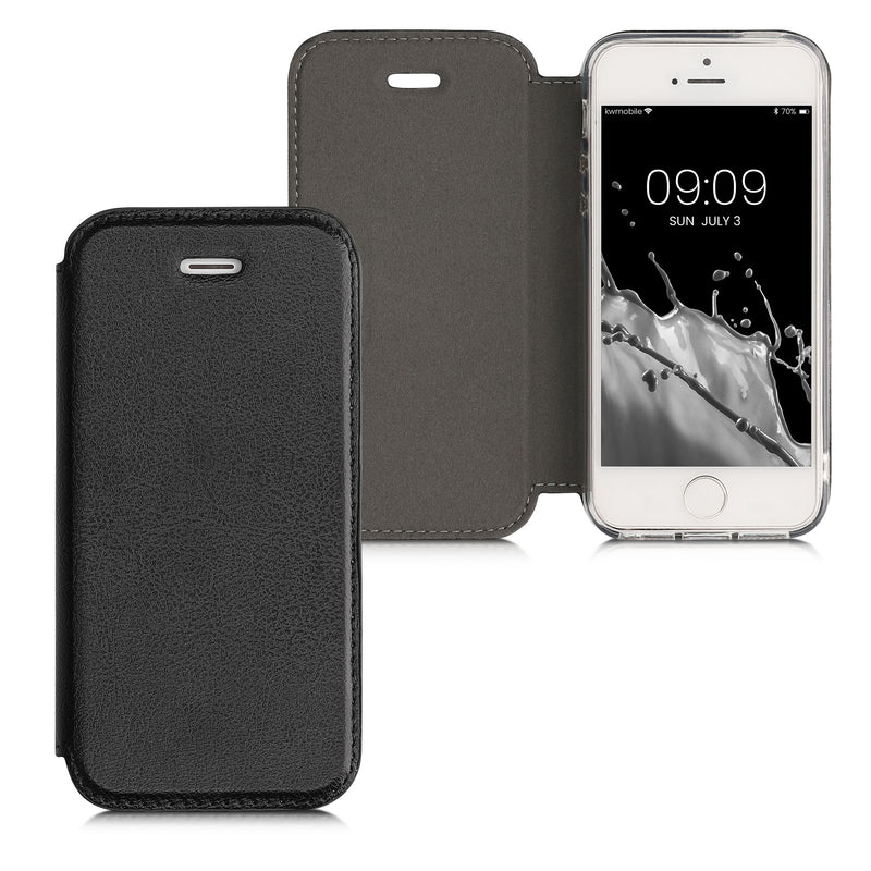 kwmobile Hülle kompatibel mit Apple iPhone SE (1.Gen 2016) / iPhone 5 / iPhone 5S - Handy Schutzhülle - Flip Cover Case