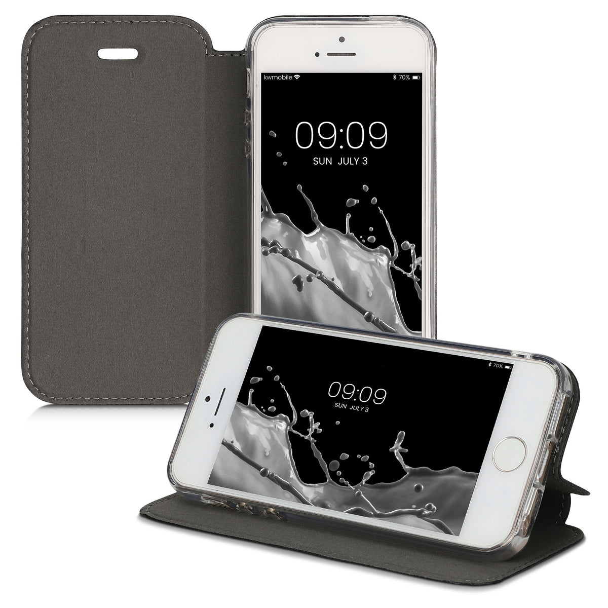 kwmobile Hülle kompatibel mit Apple iPhone SE (1.Gen 2016) / iPhone 5 / iPhone 5S - Handy Schutzhülle - Flip Cover Case
