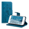kwmobile Wallet Case kompatibel mit Apple iPhone SE (1.Gen 2016) / iPhone 5 / iPhone 5S Hülle - Cover mit Ständer und Kartenfächern