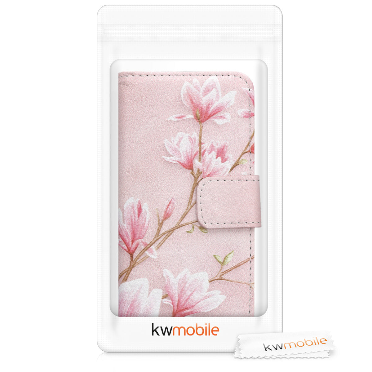 kwmobile Wallet Case kompatibel mit Apple iPhone SE (1.Gen 2016) / iPhone 5 / iPhone 5S Hülle - Cover mit Ständer und Kartenfächern