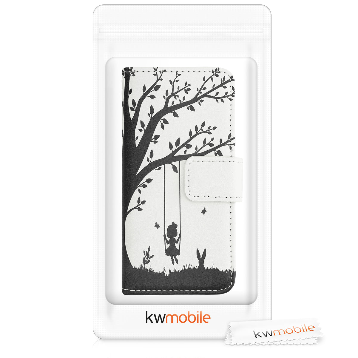 kwmobile Wallet Case kompatibel mit Apple iPhone SE (1.Gen 2016) / iPhone 5 / iPhone 5S Hülle - Cover mit Ständer und Kartenfächern