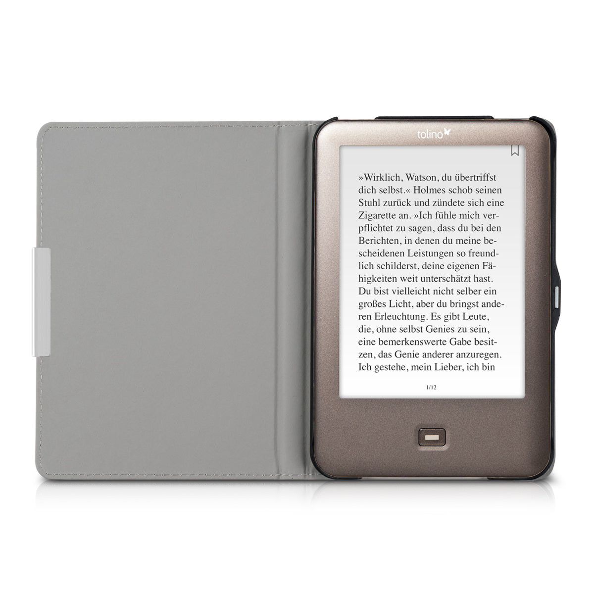 kwmobile Schutzhülle für Tolino Shine (2013) Hülle - eReader Flip Case mit Auto Sleep Funktion - Schmetterlinge Vintage mit Beige