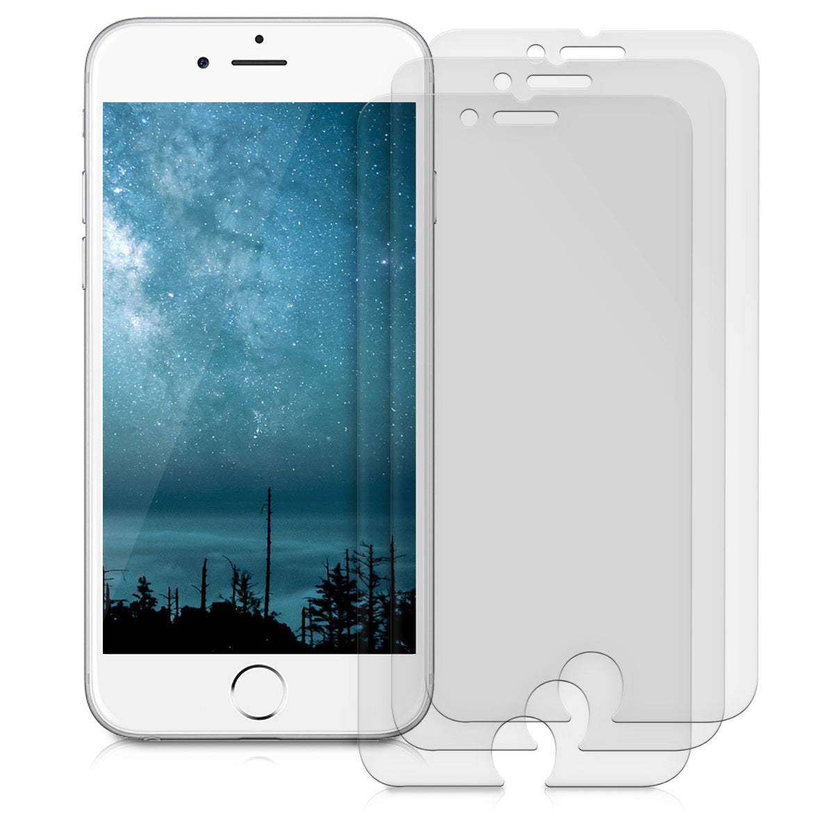 kwmobile Folie kompatibel mit Apple iPhone 6 / 6S / 7 / 8 Schutzfolie Displayschutz Displayfolie entspiegelt kleiner als Display