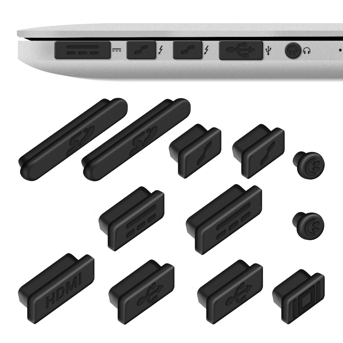 kwmobile Staubschutz kompatibel mit Apple MacBook Pro 13" 15" Retina / Air 11" 13" (ab Mitte 2011 bis Mitte 2016) - Stöpsel Stecker Dust Plug Staubstecker