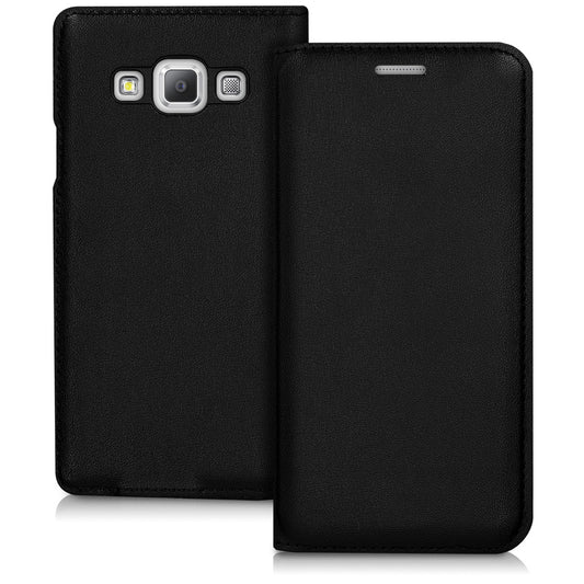 kwmobile Hülle kompatibel mit Samsung Galaxy A3 (2015) - Handy Case Handyhülle - Schutzhülle Klapphülle in Schwarz Schwarz  