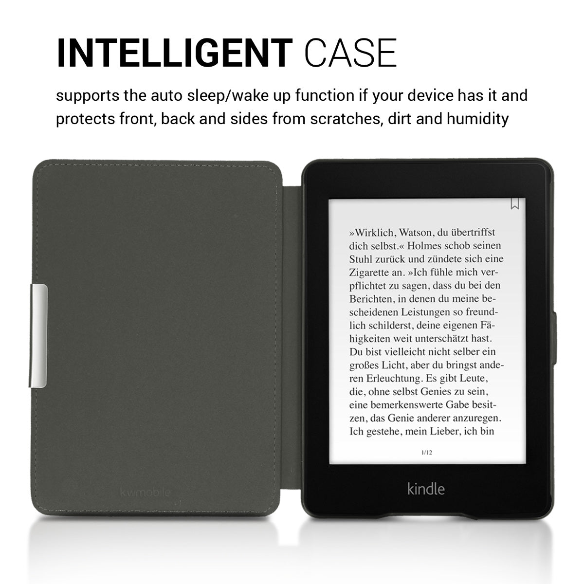 kwmobile Schutzhülle für Amazon Kindle Paperwhite Hülle - eReader Flip Case mit Auto Sleep Funktion
