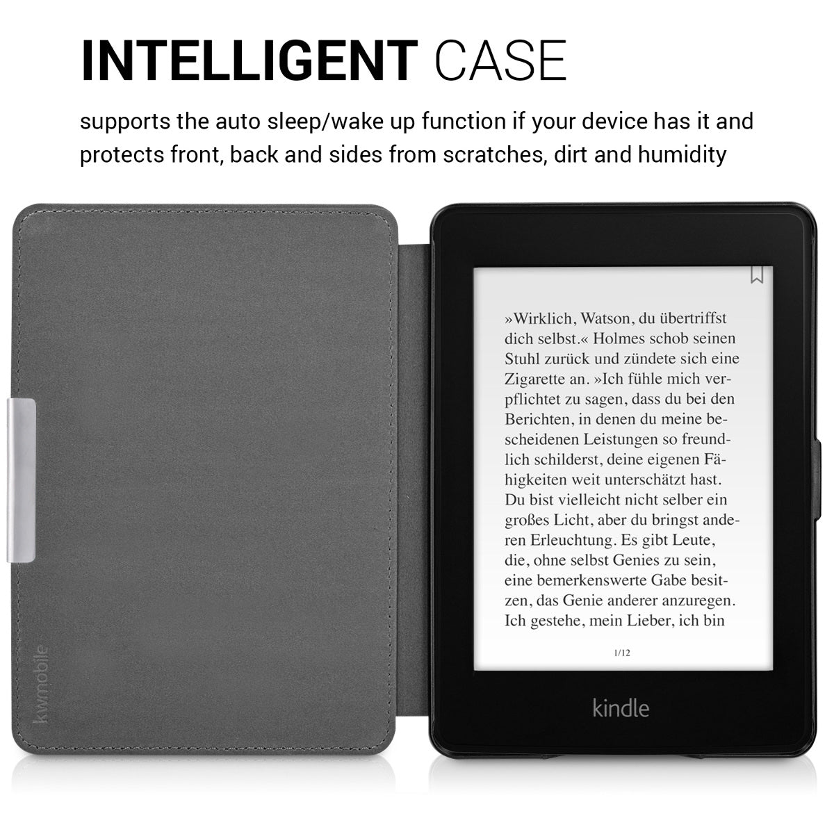 kwmobile Schutzhülle für Amazon Kindle Paperwhite Hülle - eReader Flip Case mit Auto Sleep Funktion