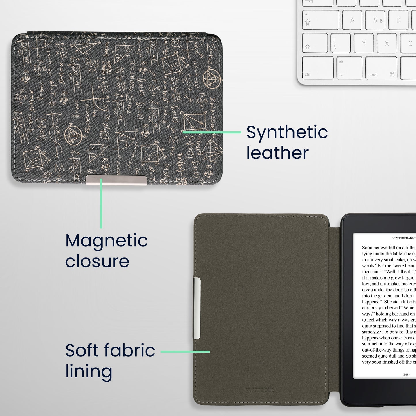 kwmobile Schutzhülle für Amazon Kindle Paperwhite Hülle - eReader Flip Case mit Auto Sleep Funktion