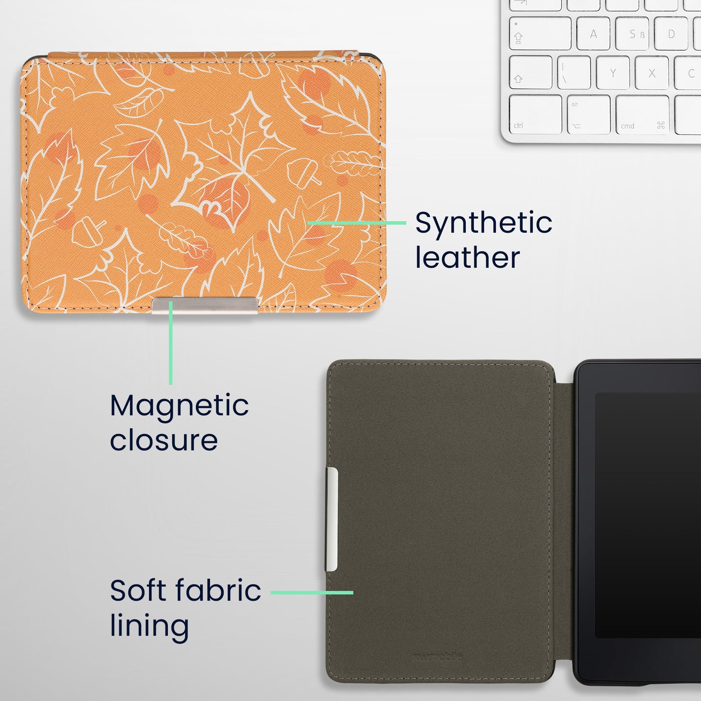 kwmobile Schutzhülle für Amazon Kindle Paperwhite Hülle - eReader Flip Case mit Auto Sleep Funktion