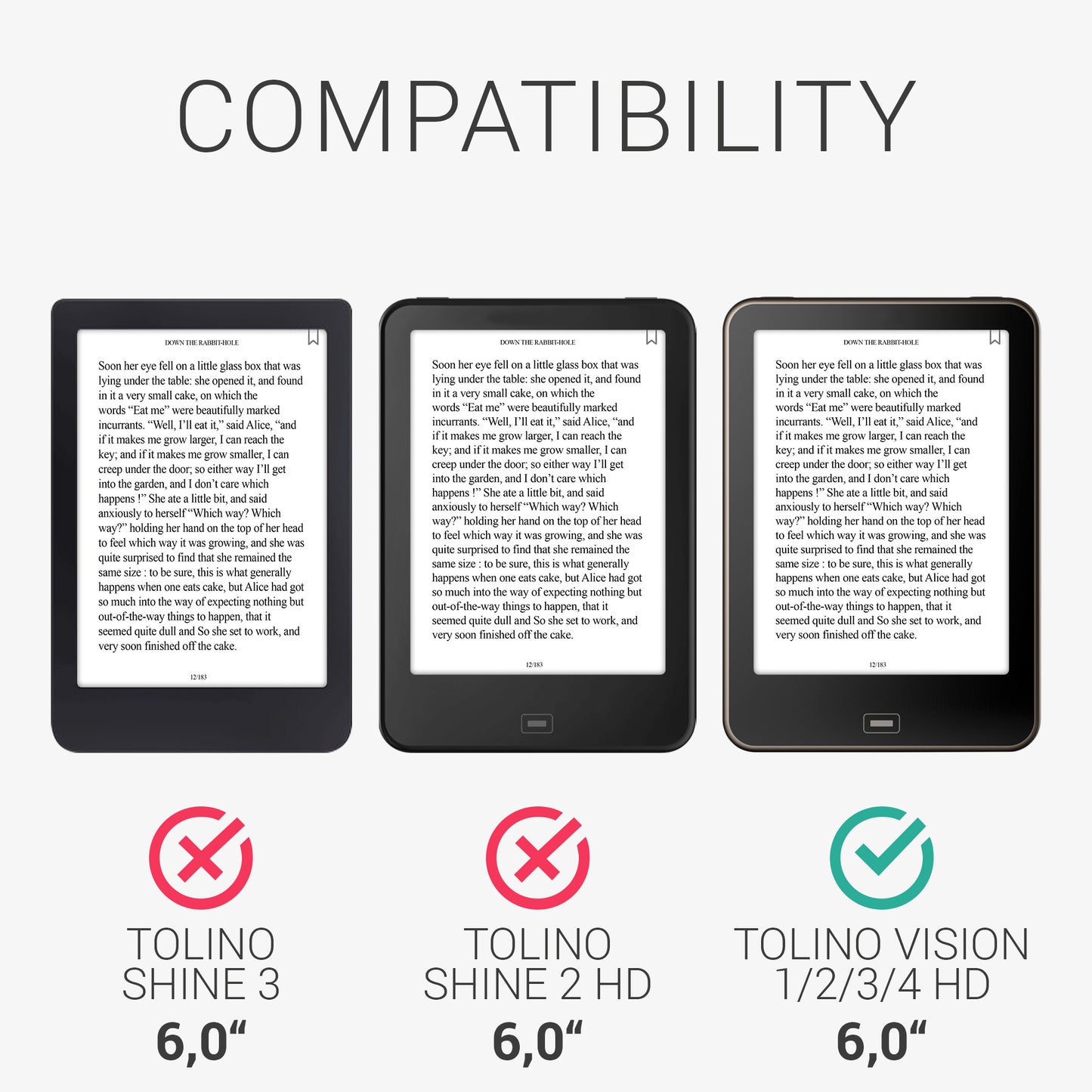 kwmobile Schutzhülle für Tolino Vision HD Hülle - eReader Flip Case mit Auto Sleep Funktion