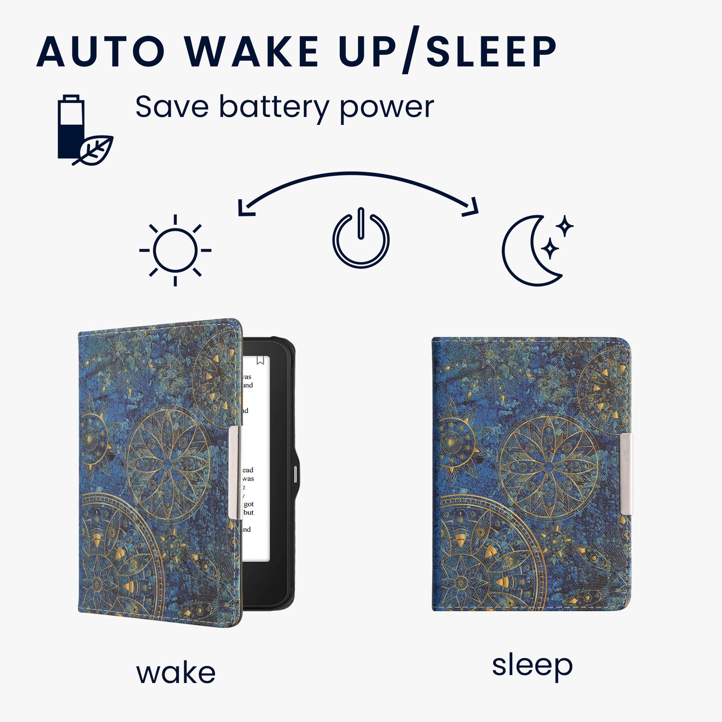 kwmobile Schutzhülle für Tolino Vision HD Hülle - eReader Flip Case mit Auto Sleep Funktion