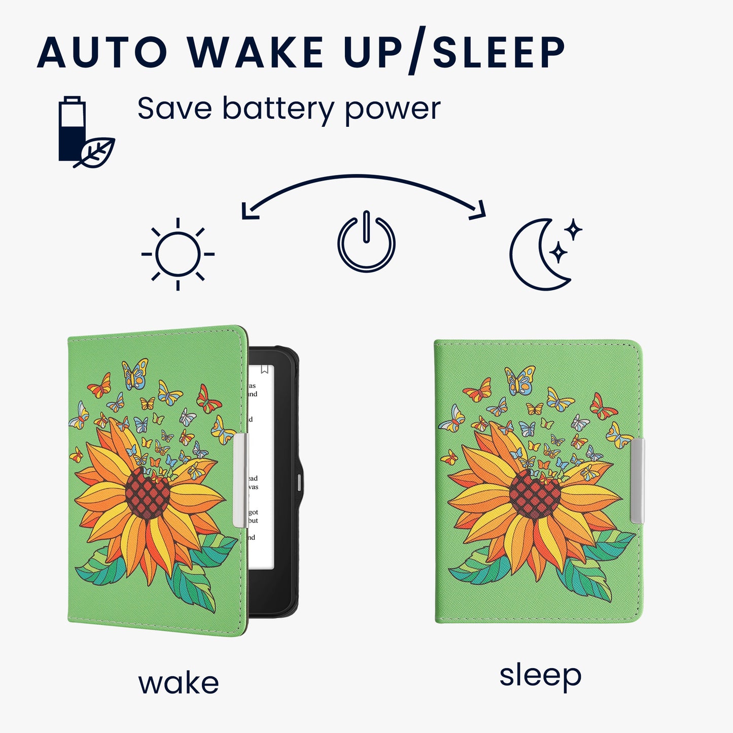 kwmobile Schutzhülle für Tolino Vision HD Hülle - eReader Flip Case mit Auto Sleep Funktion