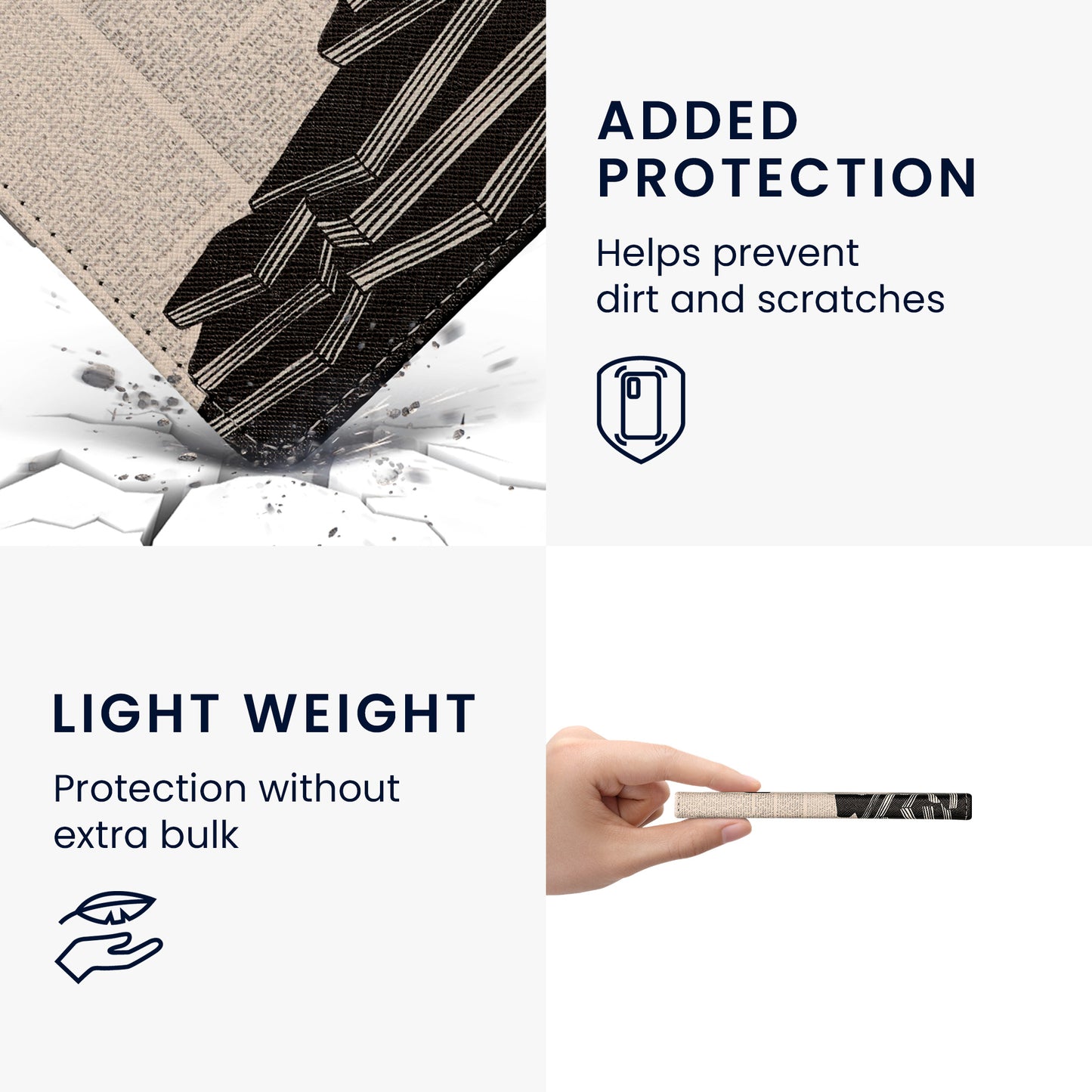 kwmobile Schutzhülle für Tolino Vision HD Hülle - eReader Flip Case mit Auto Sleep Funktion