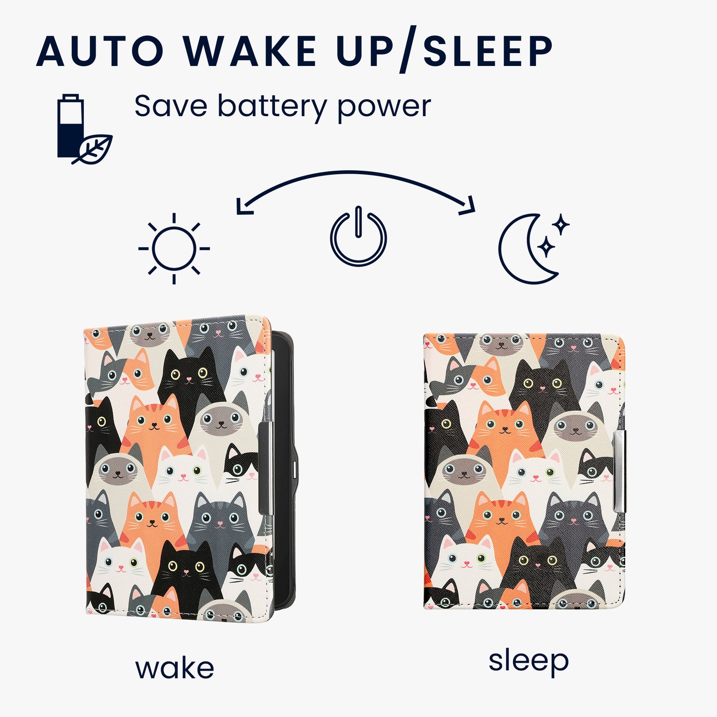 kwmobile Schutzhülle für Tolino Vision HD Hülle - eReader Flip Case mit Auto Sleep Funktion