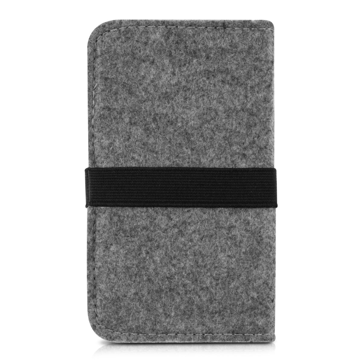 kwmobile Filz Tasche für Smartphones mit Gummiband Handy Schutztasche Innenmaße 16,0 x 8,0 cm