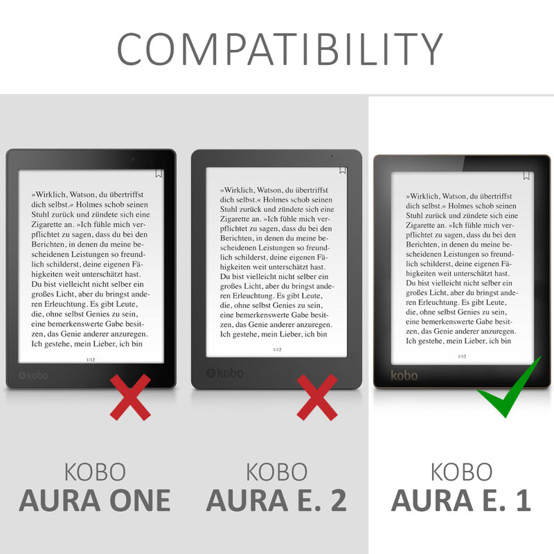 kwmobile Schutzhülle für Kobo Aura Edition 1 Hülle - eReader Flip Case mit Auto Sleep Funktion