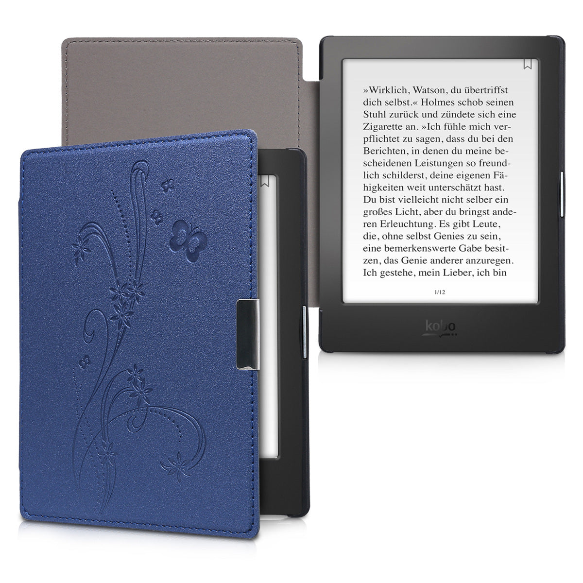kwmobile Schutzhülle für Kobo Aura Edition 1 Hülle - eReader Flip Case mit Auto Sleep Funktion