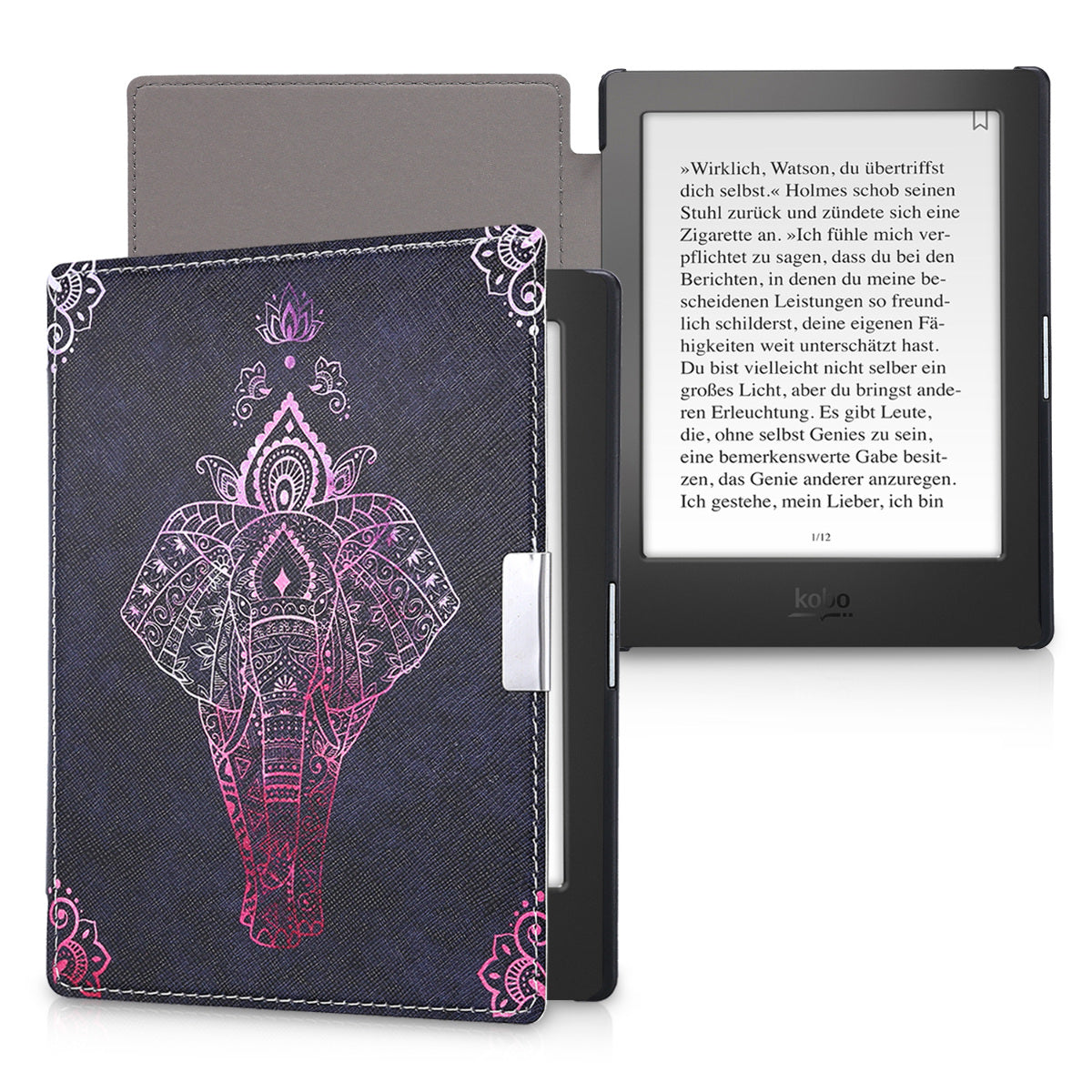 kwmobile Schutzhülle für Kobo Aura Edition 1 Hülle - eReader Flip Case mit Auto Sleep Funktion