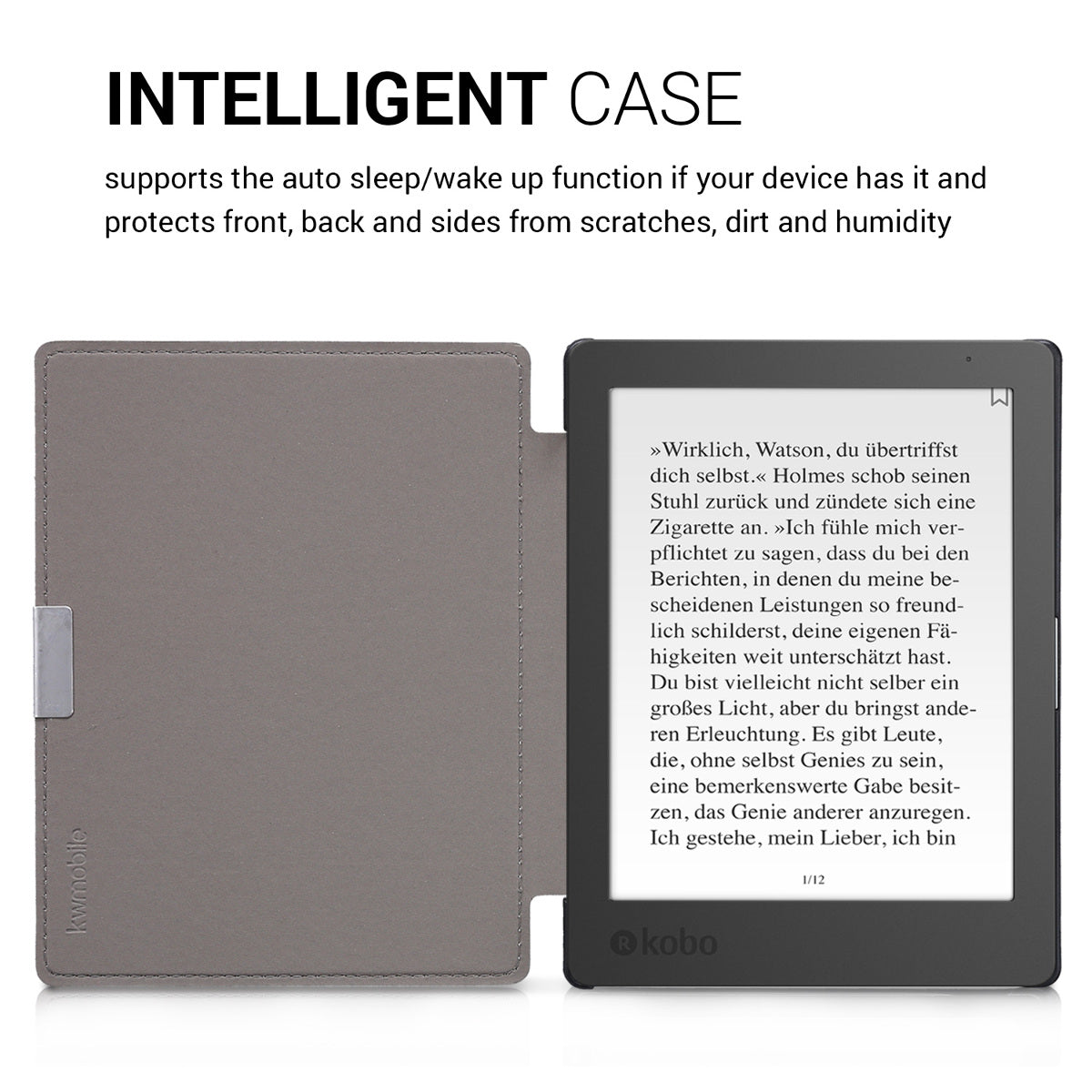 kwmobile Schutzhülle für Kobo Aura Edition 1 Hülle - eReader Flip Case mit Auto Sleep Funktion