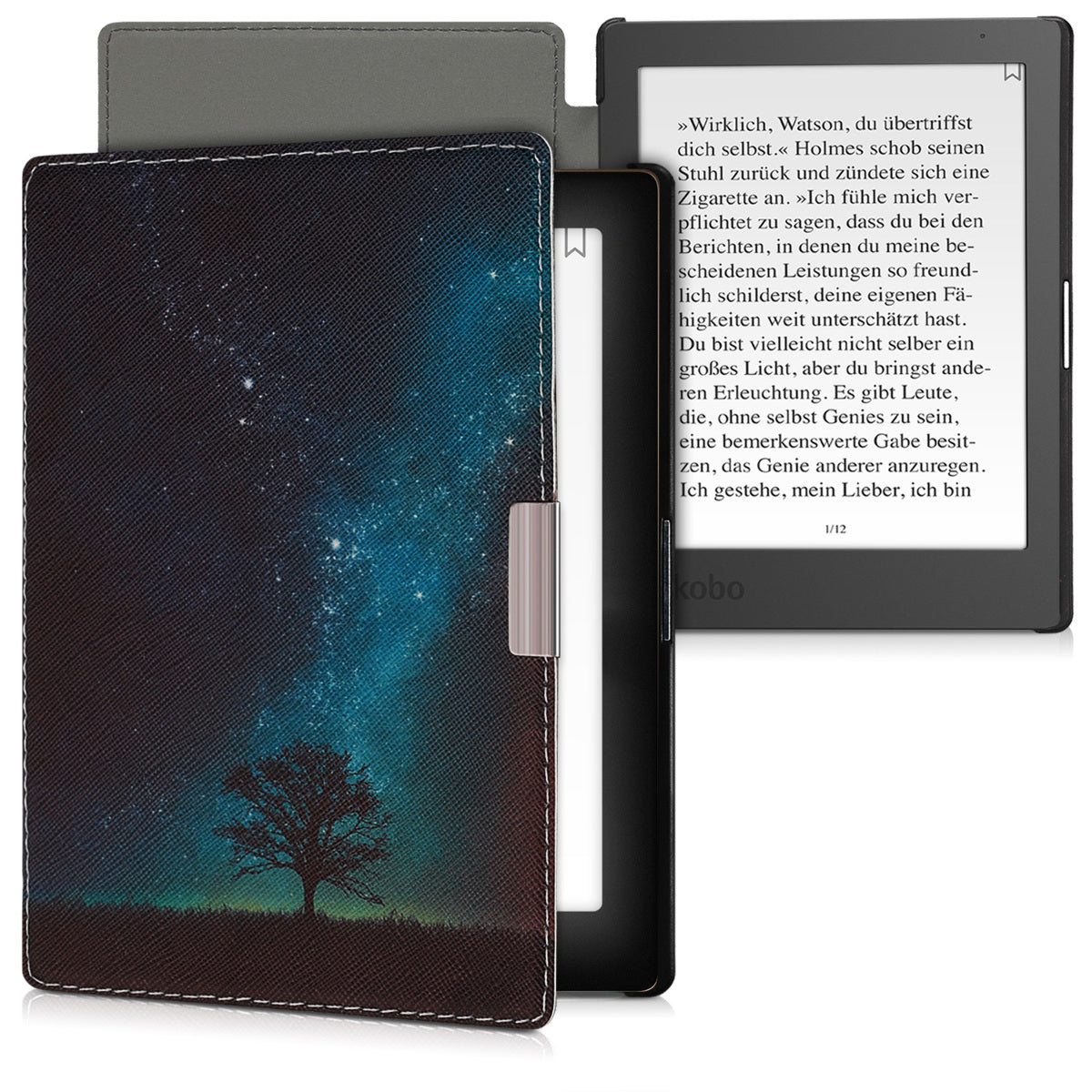 kwmobile Schutzhülle für Kobo Aura Edition 1 Hülle - eReader Flip Case mit Auto Sleep Funktion