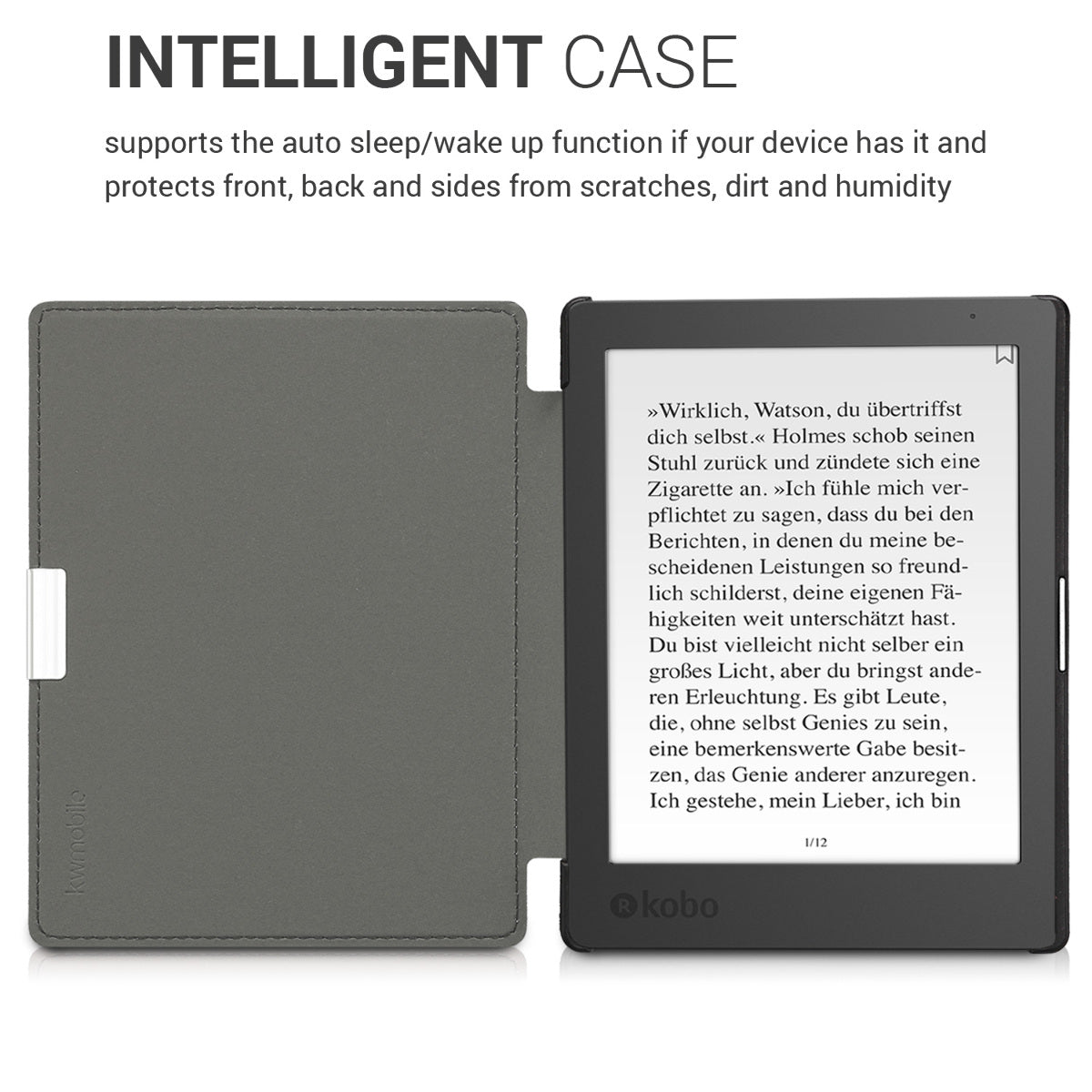 kwmobile Schutzhülle für Kobo Aura Edition 1 Hülle - eReader Flip Case mit Auto Sleep Funktion