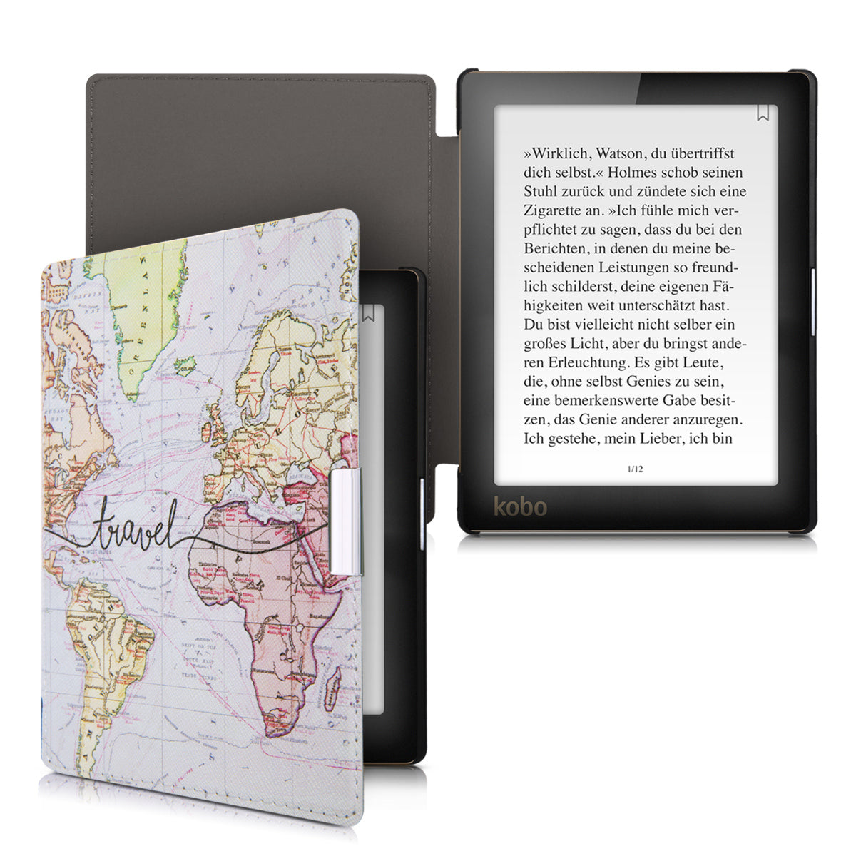kwmobile Schutzhülle für Kobo Aura Edition 1 Hülle - eReader Flip Case mit Auto Sleep Funktion