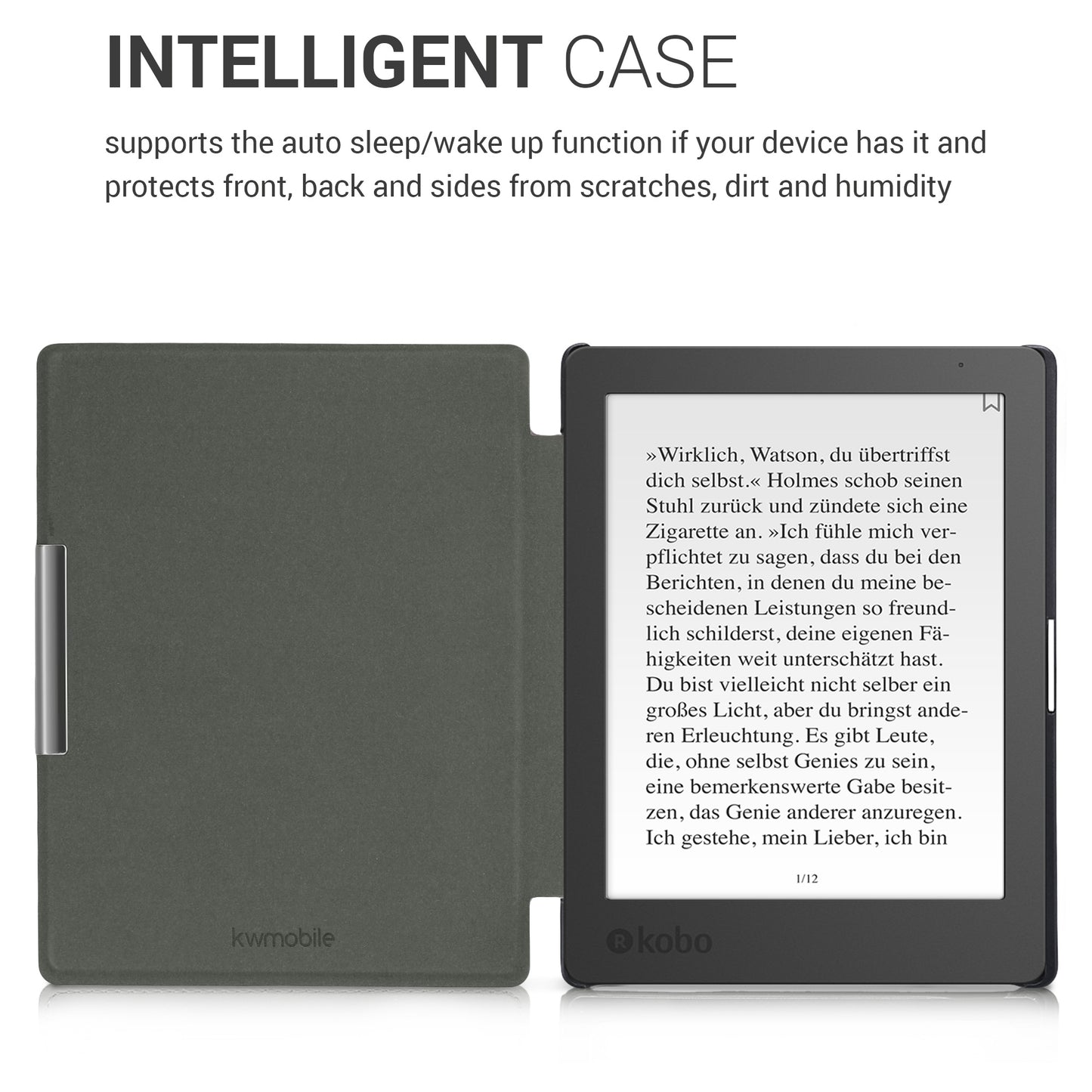 kwmobile Schutzhülle für Kobo Aura Edition 1 Hülle - eReader Flip Case mit Auto Sleep Funktion
