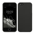 kwmobile Handyhülle für Apple iPhone SE (1.Gen 2016) / iPhone 5 / iPhone 5S Hülle - TPU Case - Kabelloses Laden - Schutzhülle Cover in Schwarz matt Schwarz matt  