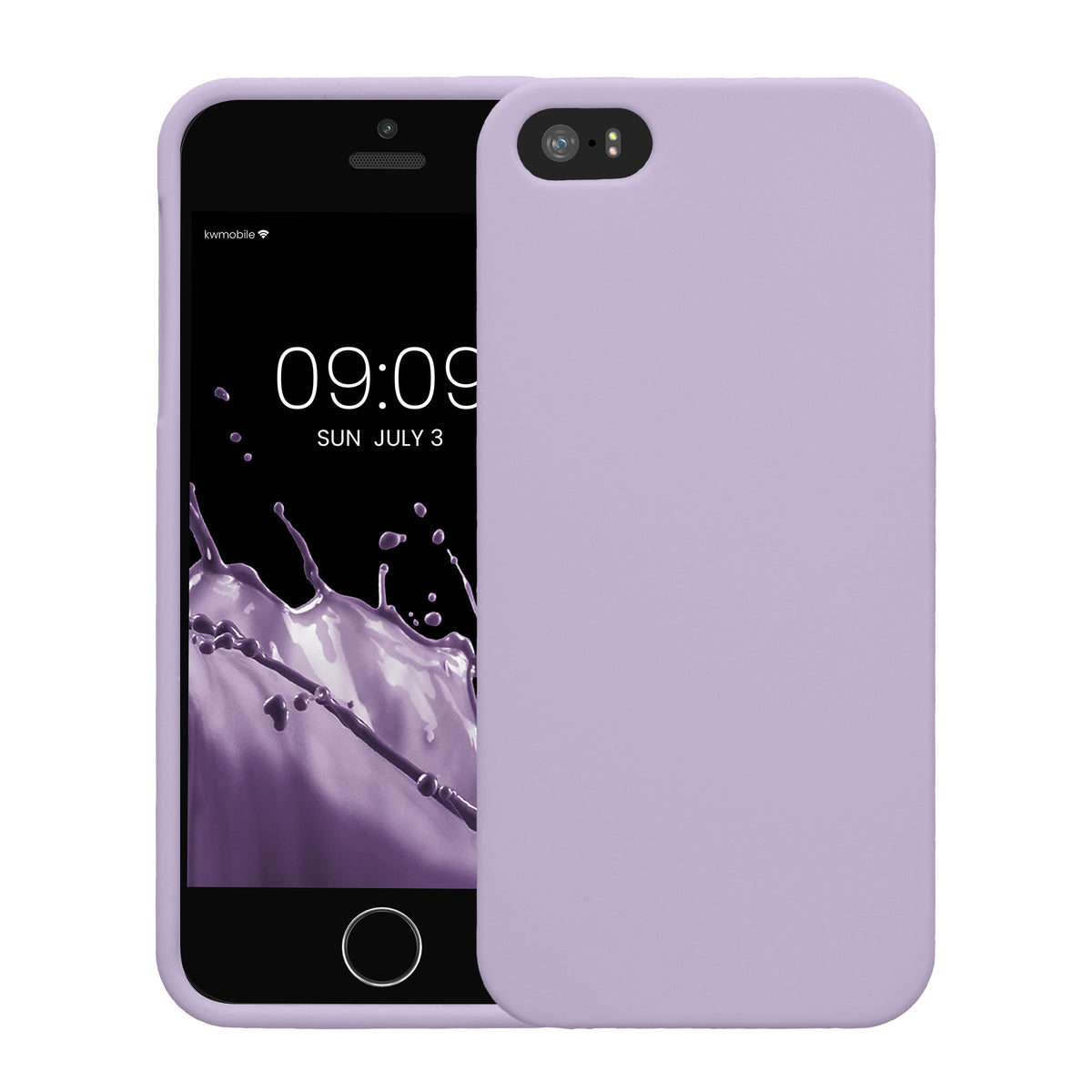 kwmobile Handyhülle für Apple iPhone SE (1.Gen 2016) / iPhone 5 / iPhone 5S Hülle - TPU Case - Kabelloses Laden - Schutzhülle Cover in Lavendel Lavendel  