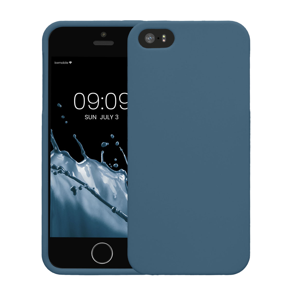 kwmobile Handyhülle für Apple iPhone SE (1.Gen 2016) / iPhone 5 / iPhone 5S Hülle - TPU Case - Kabelloses Laden - Schutzhülle Cover in Marineblau Marineblau  