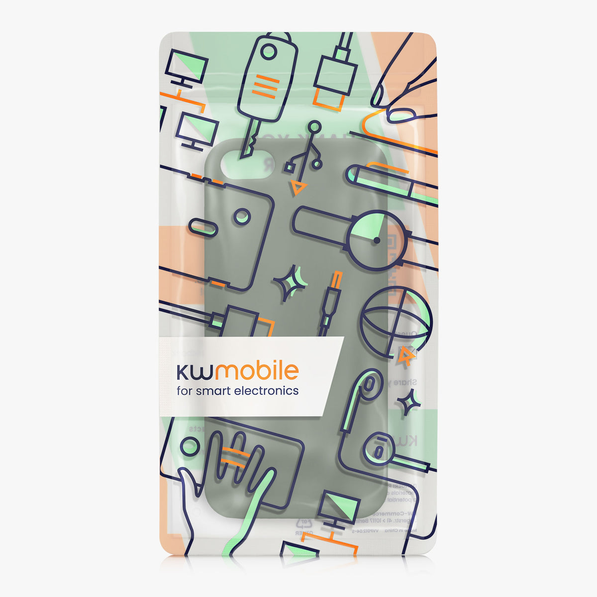 kwmobile Handyhülle für Apple iPhone SE (1.Gen 2016) / iPhone 5 / iPhone 5S Hülle - TPU Case - Kabelloses Laden - Schutzhülle Cover in Dunkelgrün matt Dunkelgrün matt  