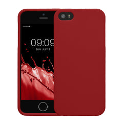kwmobile Handyhülle für Apple iPhone SE (1.Gen 2016) / iPhone 5 / iPhone 5S Hülle - TPU Case - Kabelloses Laden - Schutzhülle Cover in Dunkelrot Dunkelrot  