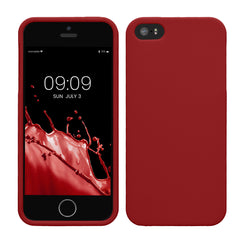 kwmobile Handyhülle für Apple iPhone SE (1.Gen 2016) / iPhone 5 / iPhone 5S Hülle - TPU Case - Kabelloses Laden - Schutzhülle Cover in Dunkelrot Dunkelrot  
