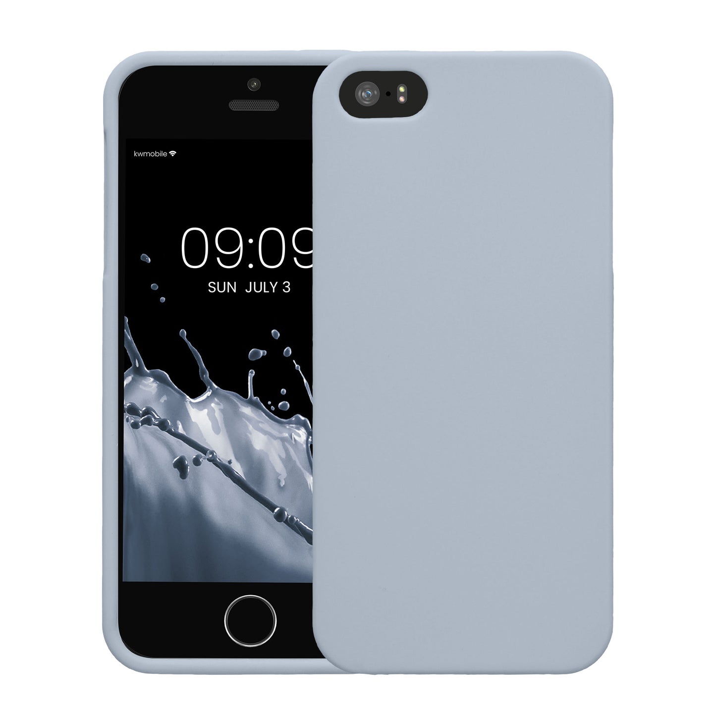 kwmobile Handyhülle für Apple iPhone SE (1.Gen 2016) / iPhone 5 / iPhone 5S Hülle - TPU Case - Kabelloses Laden - Schutzhülle Cover in Hellblau matt Hellblau matt  