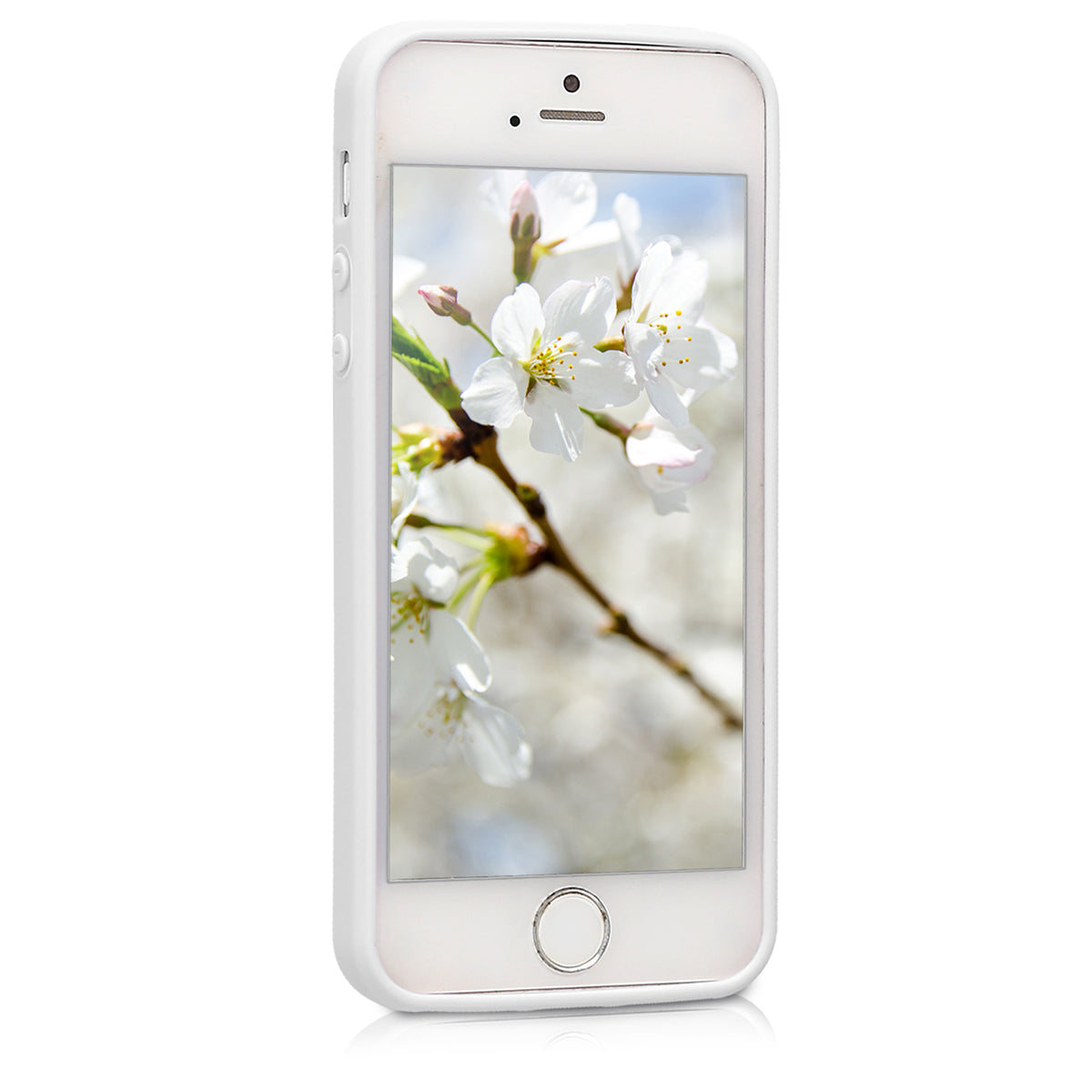 kwmobile Handyhülle für Apple iPhone SE (1.Gen 2016) / iPhone 5 / iPhone 5S Hülle - TPU Case - Kabelloses Laden - Schutzhülle Cover in Hellgrau matt Hellgrau matt  