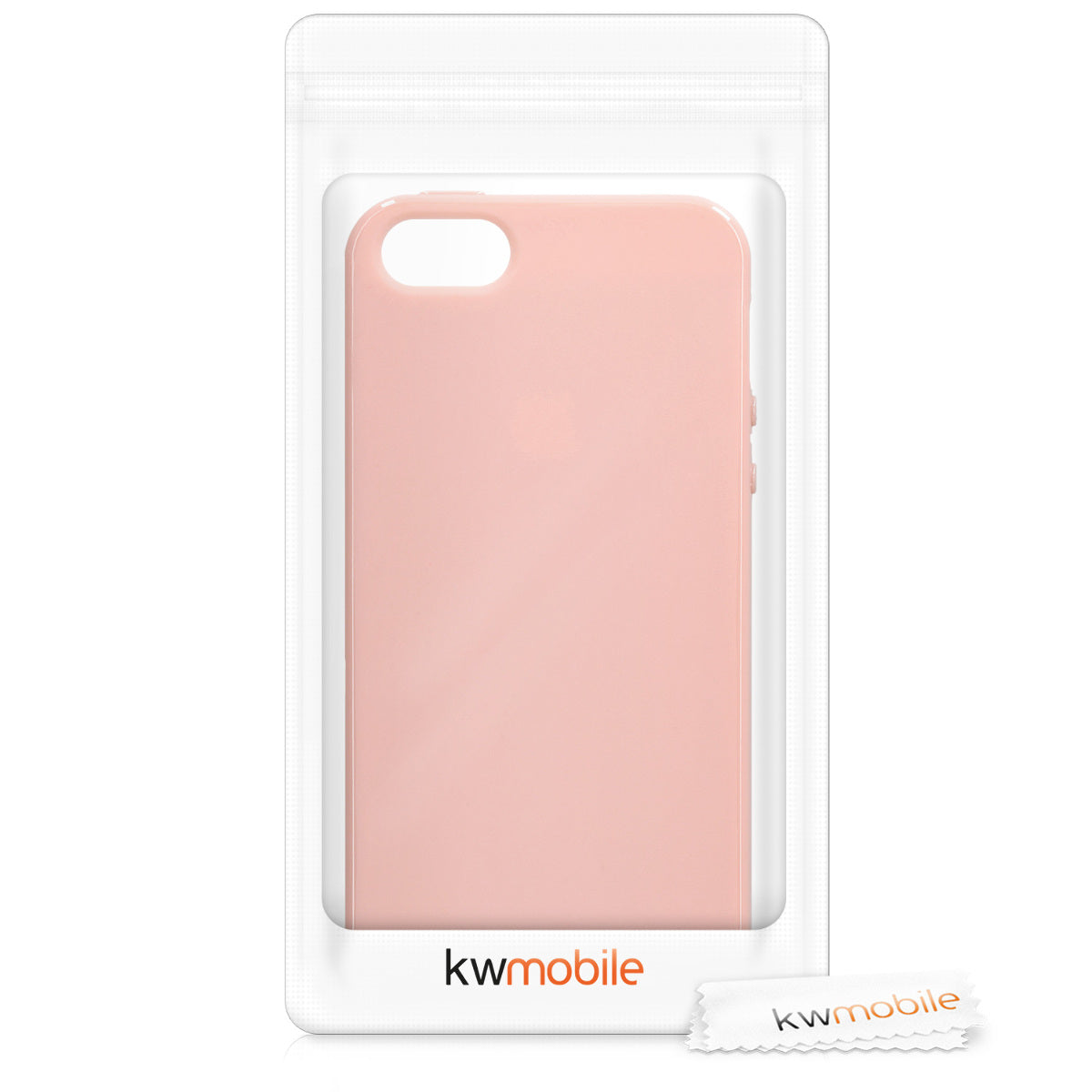 kwmobile Handyhülle für Apple iPhone SE (1.Gen 2016) / iPhone 5 / iPhone 5S Hülle - TPU Case - Kabelloses Laden - Schutzhülle Cover in Rosegold matt Rosegold matt  